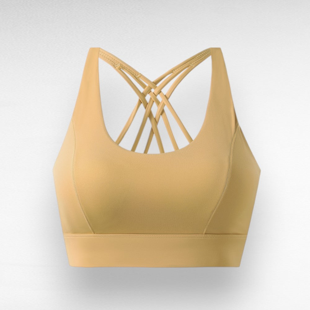 Sculpting Shockproof Cross-Back Sports Bra Earth Yellow / M