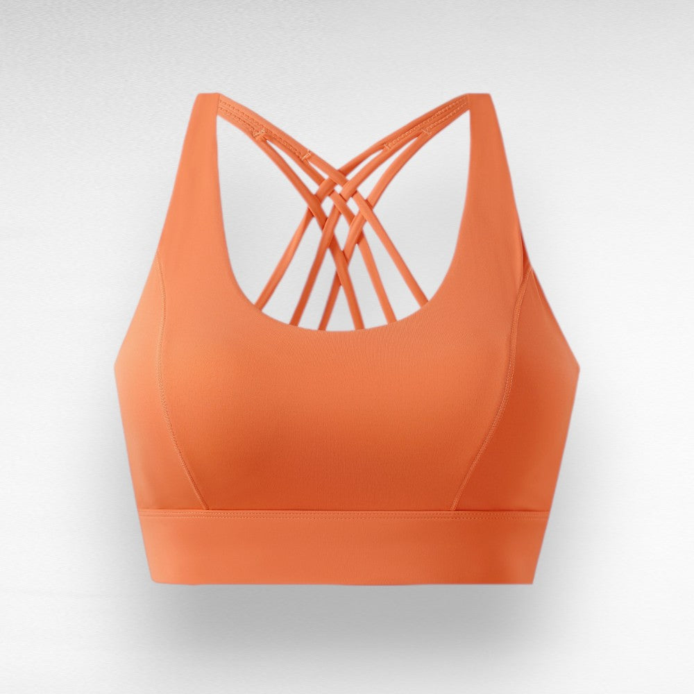 Sculpting Shockproof Cross-Back Sports Bra Orange Red / M