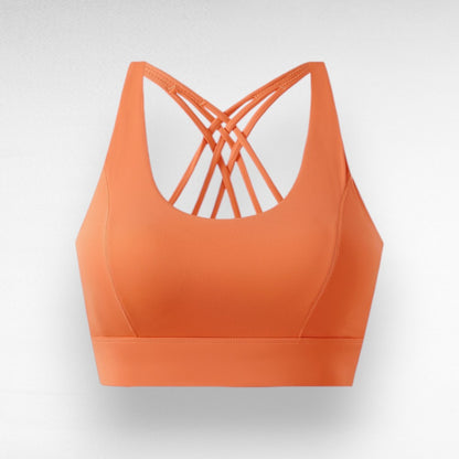 Sculpting Shockproof Cross-Back Sports Bra Orange Red / M