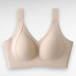 Sculpting Wireless Ribbed Push-Up Bra M / Beige