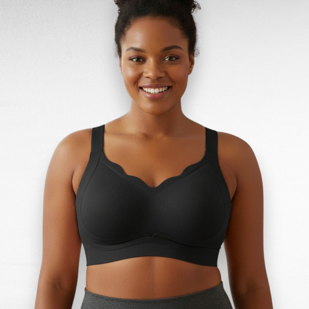 Sculpting Wireless Scalloped Breathable Support Bra