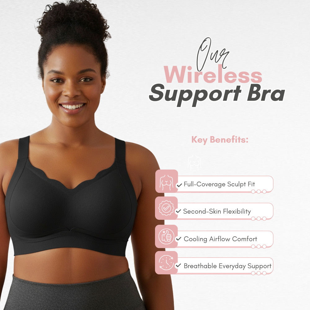 Sculpting Wireless Scalloped Breathable Support Bra