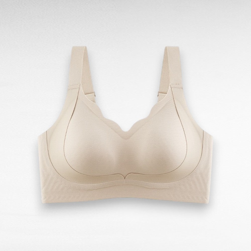Sculpting Wireless Scalloped Breathable Support Bra Beige / M