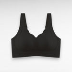 Sculpting Wireless Scalloped Breathable Support Bra Black / M