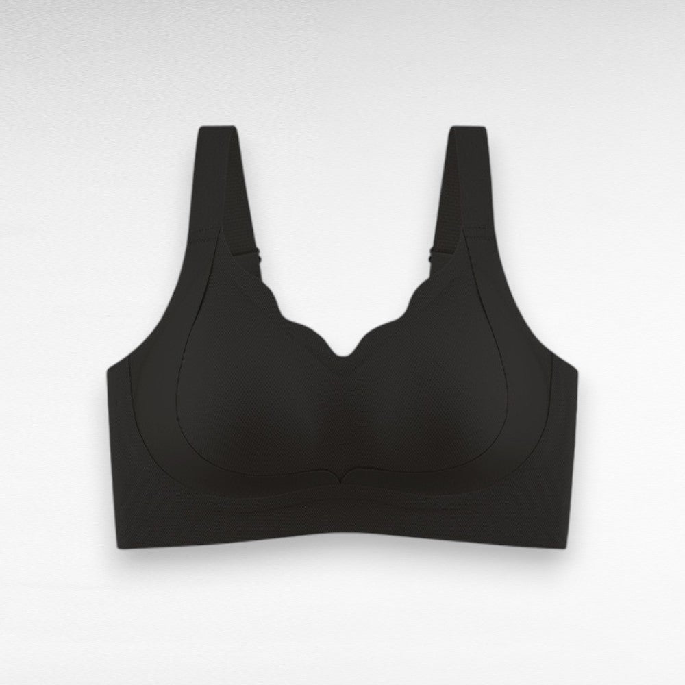 Sculpting Wireless Scalloped Breathable Support Bra Black / M