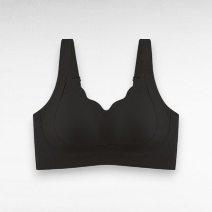 Sculpting Wireless Scalloped Breathable Support Bra Black / M