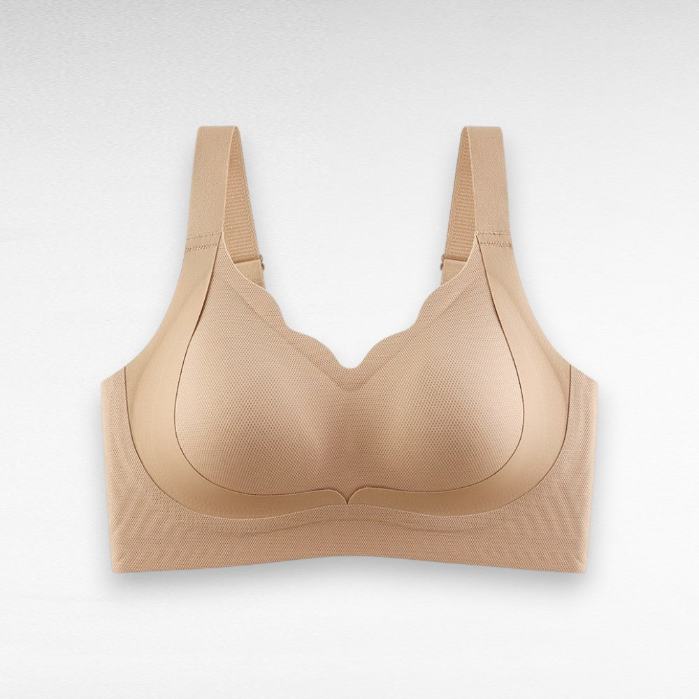 Sculpting Wireless Scalloped Breathable Support Bra Caramel / M