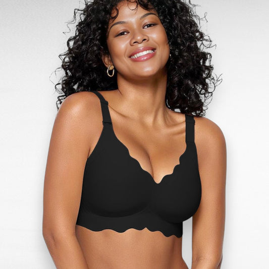 Sculpting Wireless Scalloped Full Coverage Bra Black / S
