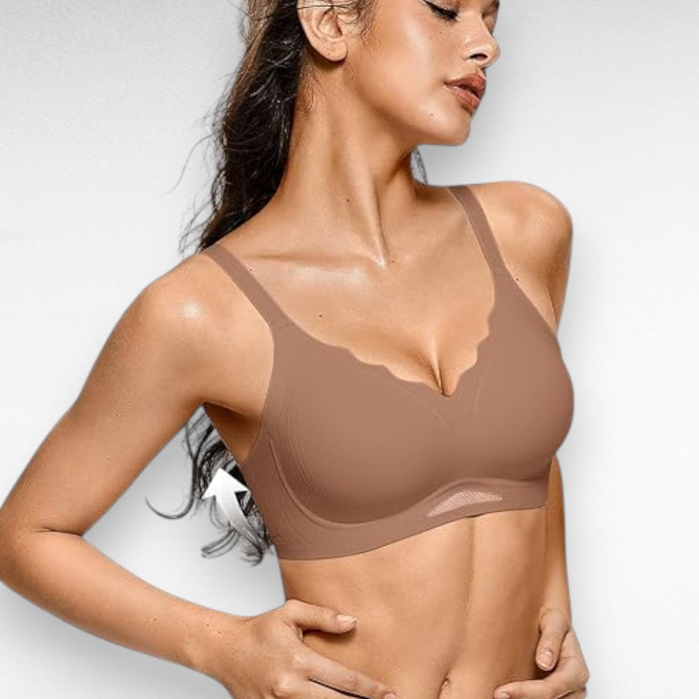 Sculpting Wireless Scalloped Mesh Bra