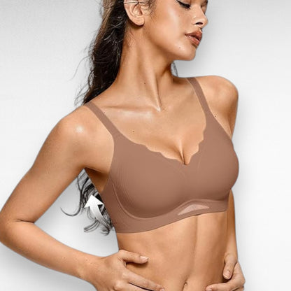 Sculpting Wireless Scalloped Mesh Bra