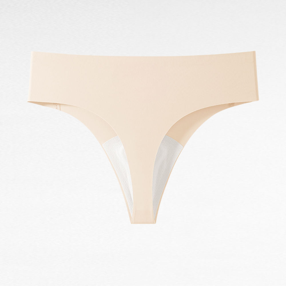 Seamless Anti-Camel Toe Thong Bottoms Beige / S