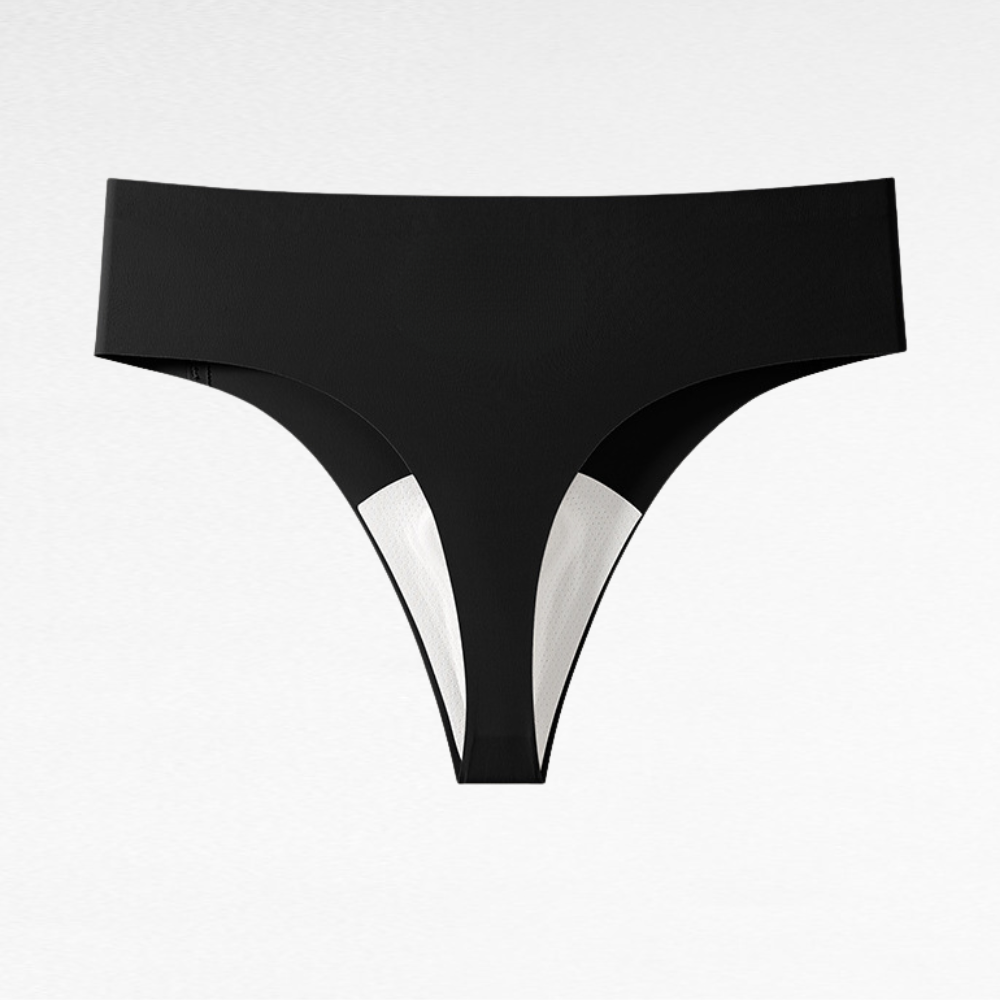 Seamless Anti-Camel Toe Thong Bottoms Black / S