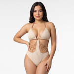The Santorini Gold-Chain Swimsuit