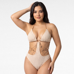 The Santorini Gold-Chain Swimsuit