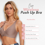 Wireless Deep V Push Up Bra Bras