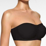 Wireless Strapless Push-Up Bandeau Bra Black / S