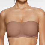 Wireless Strapless Push-Up Bandeau Bra Coffe / S