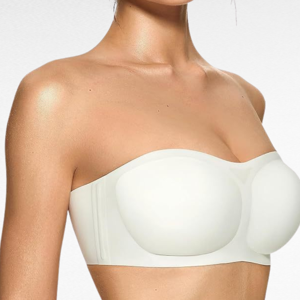 Wireless Strapless Push-Up Bandeau Bra White / S